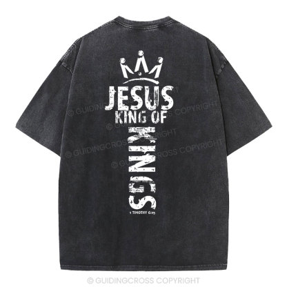 Jesus King Of Kings Christian Washed T-Shirt