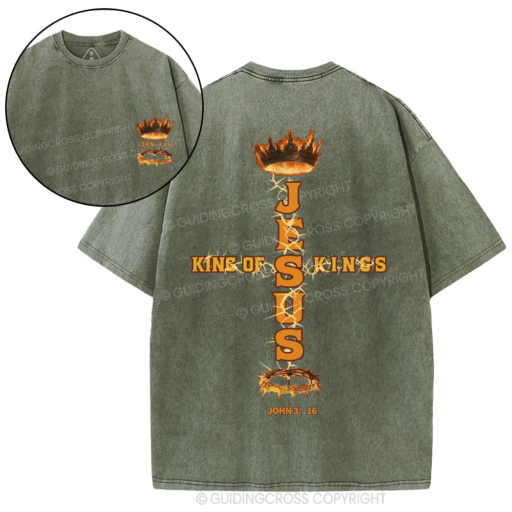 Jesus King Of Kings Christian Washed T-Shirt