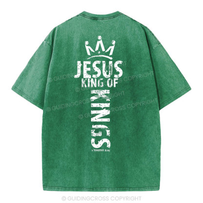 Jesus King Of Kings Christian Washed T-Shirt
