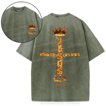 Jesus King Of Kings Christian Washed T-Shirt