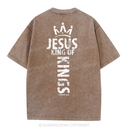 Jesus King Of Kings Christian Washed T-Shirt
