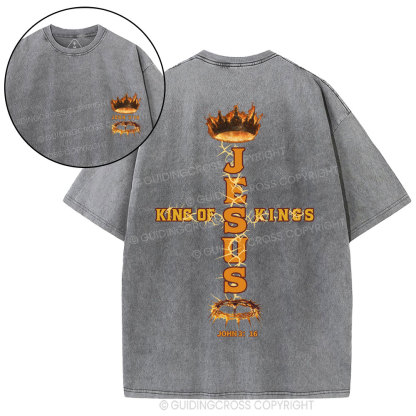 Jesus King Of Kings Christian Washed T-Shirt