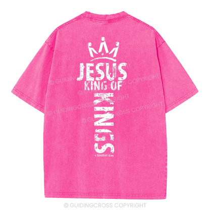 Jesus King Of Kings Christian Washed T-Shirt