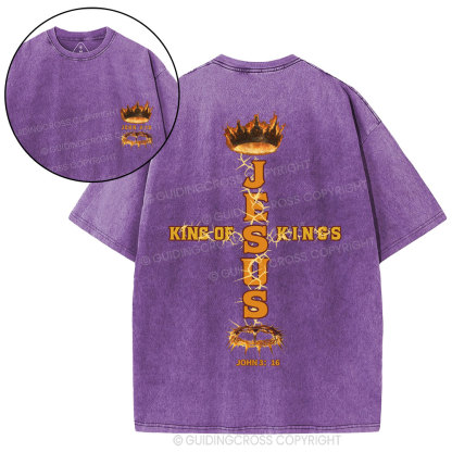 Jesus King Of Kings Christian Washed T-Shirt