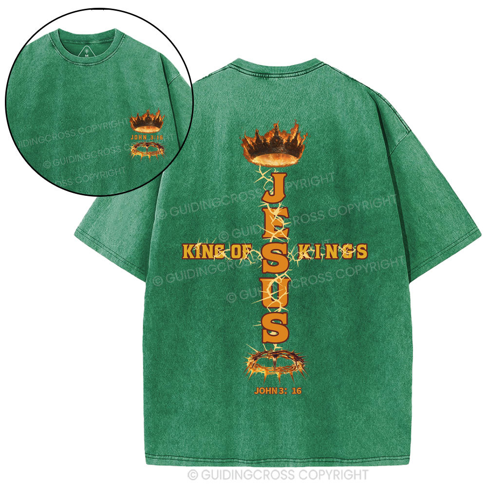 Jesus King Of Kings Christian Washed T-Shirt