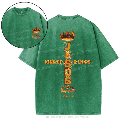Jesus King Of Kings Christian Washed T-Shirt