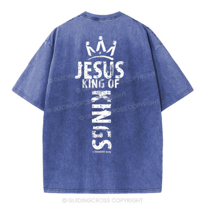 Jesus King Of Kings Christian Washed T-Shirt