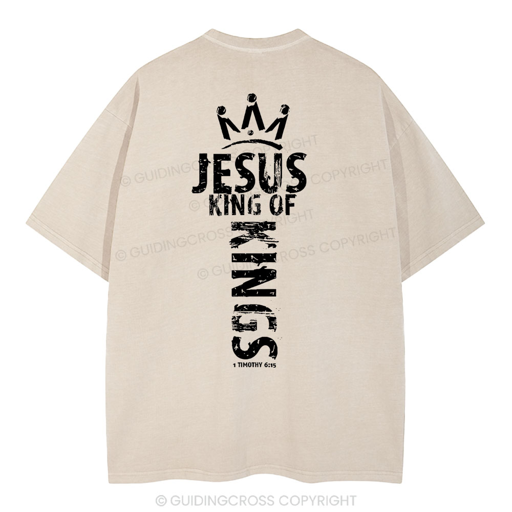Jesus King Of Kings Christian Washed T-Shirt