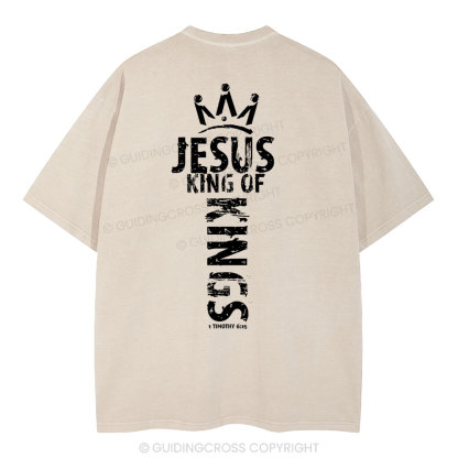 Jesus King Of Kings Christian Washed T-Shirt