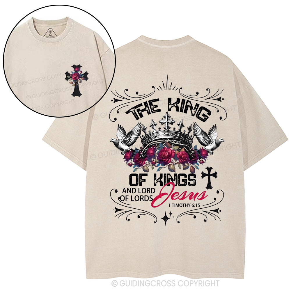 Jesus King of Kings Christian Washed T-Shirt
