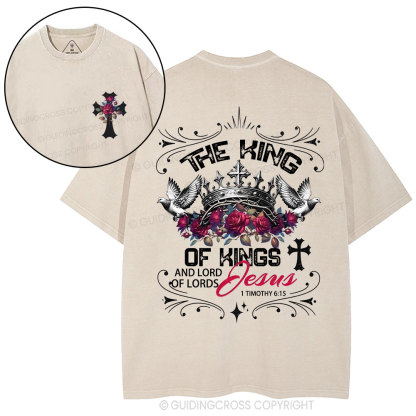 Jesus King of Kings Christian Washed T-Shirt