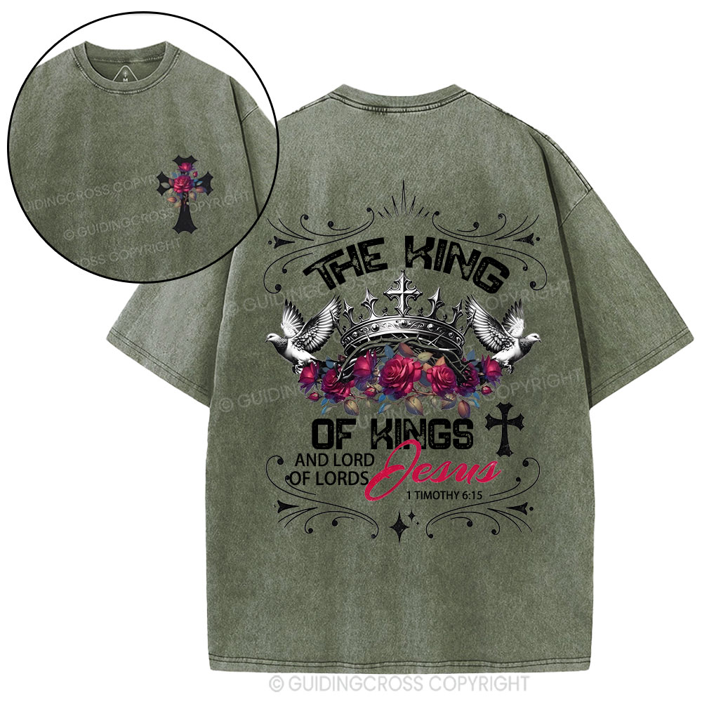 Jesus King of Kings Christian Washed T-Shirt
