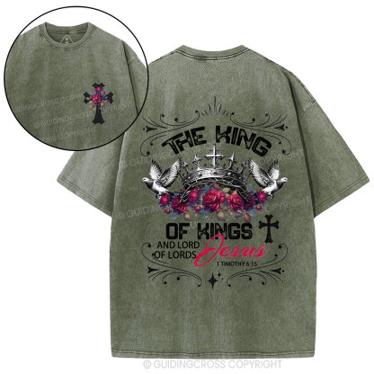 Jesus King of Kings Christian Washed T-Shirt