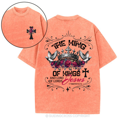 Jesus King of Kings Christian Washed T-Shirt