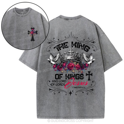 Jesus King of Kings Christian Washed T-Shirt