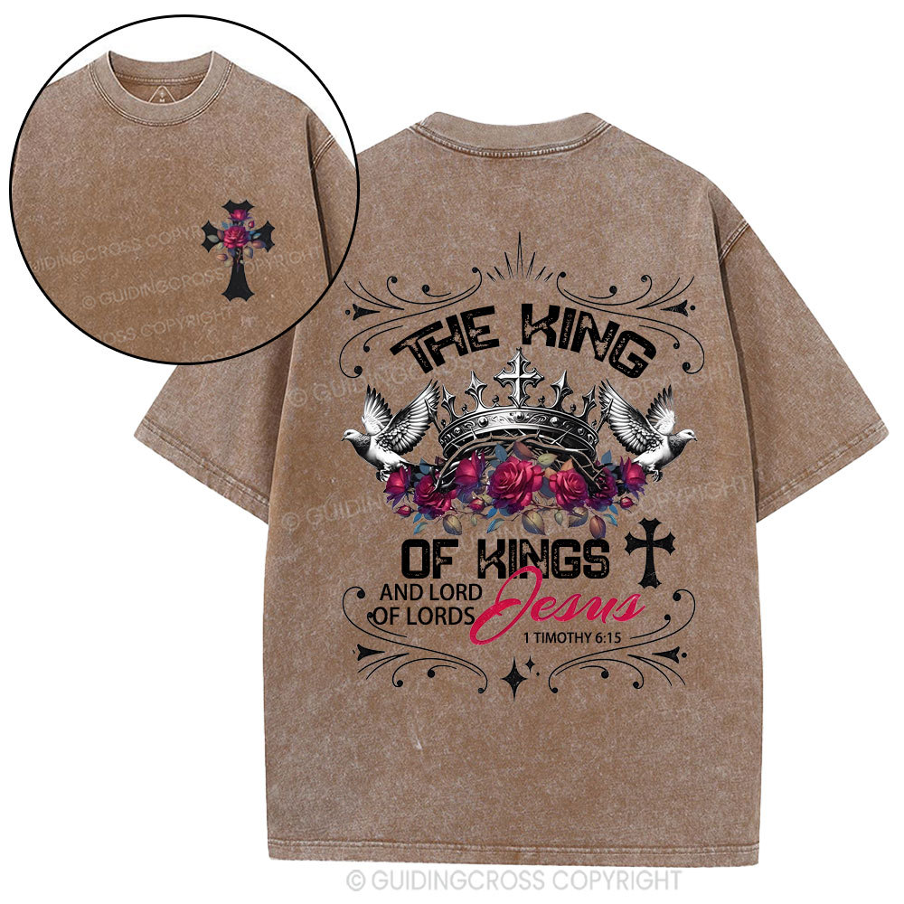 Jesus King of Kings Christian Washed T-Shirt