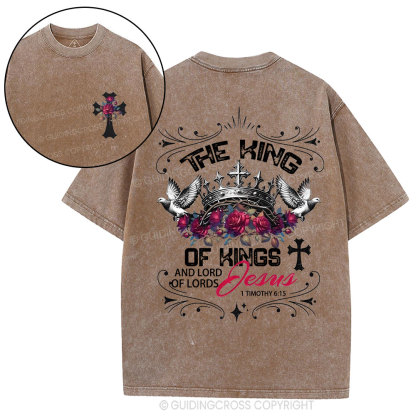 Jesus King of Kings Christian Washed T-Shirt