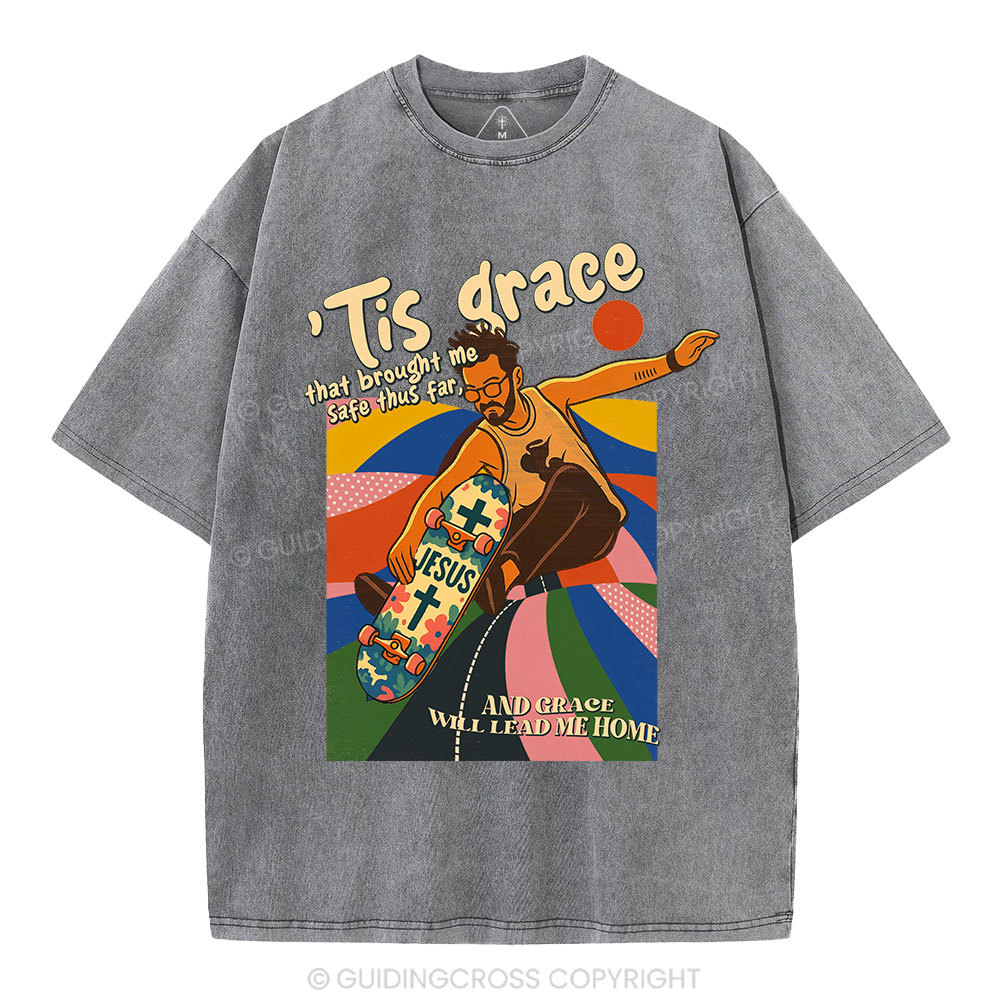 Jesus Lead Me Home Christian Washed T-Shirt