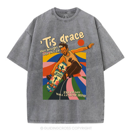 Jesus Lead Me Home Christian Washed T-Shirt