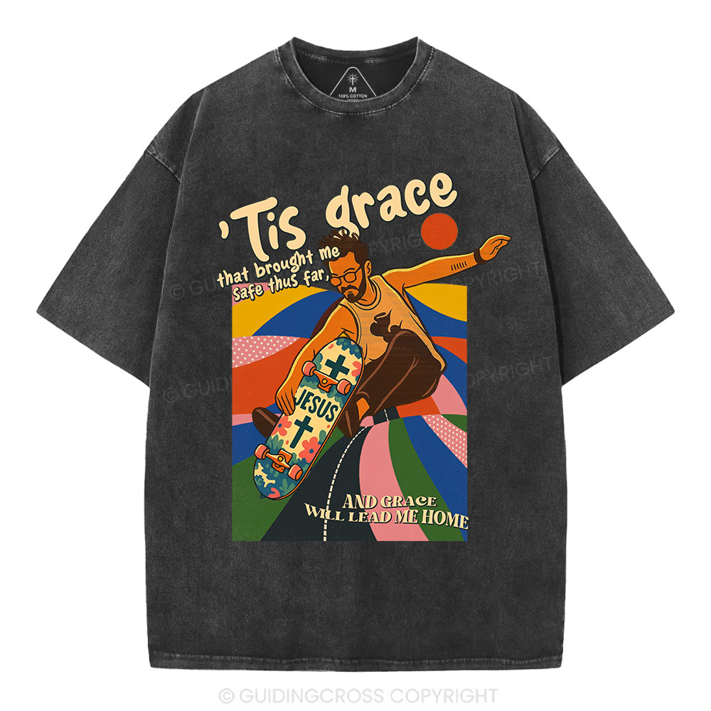 Jesus Lead Me Home Christian Washed T-Shirt