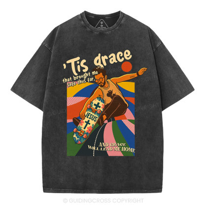 Jesus Lead Me Home Christian Washed T-Shirt