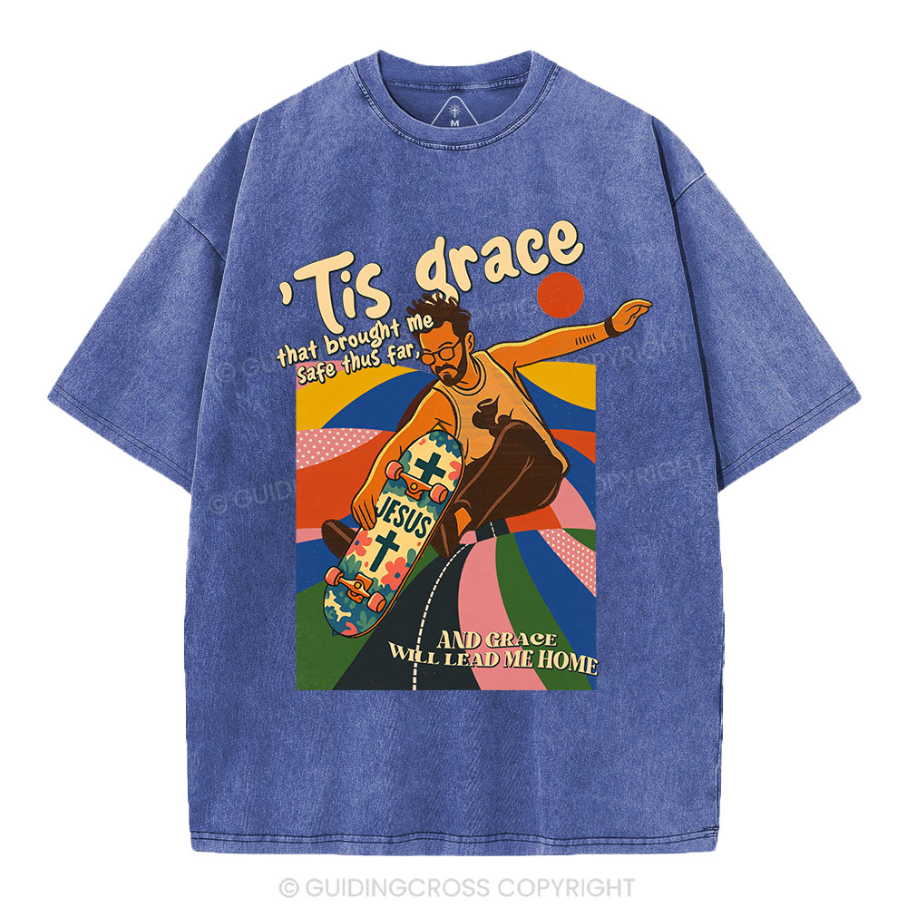 Jesus Lead Me Home Christian Washed T-Shirt