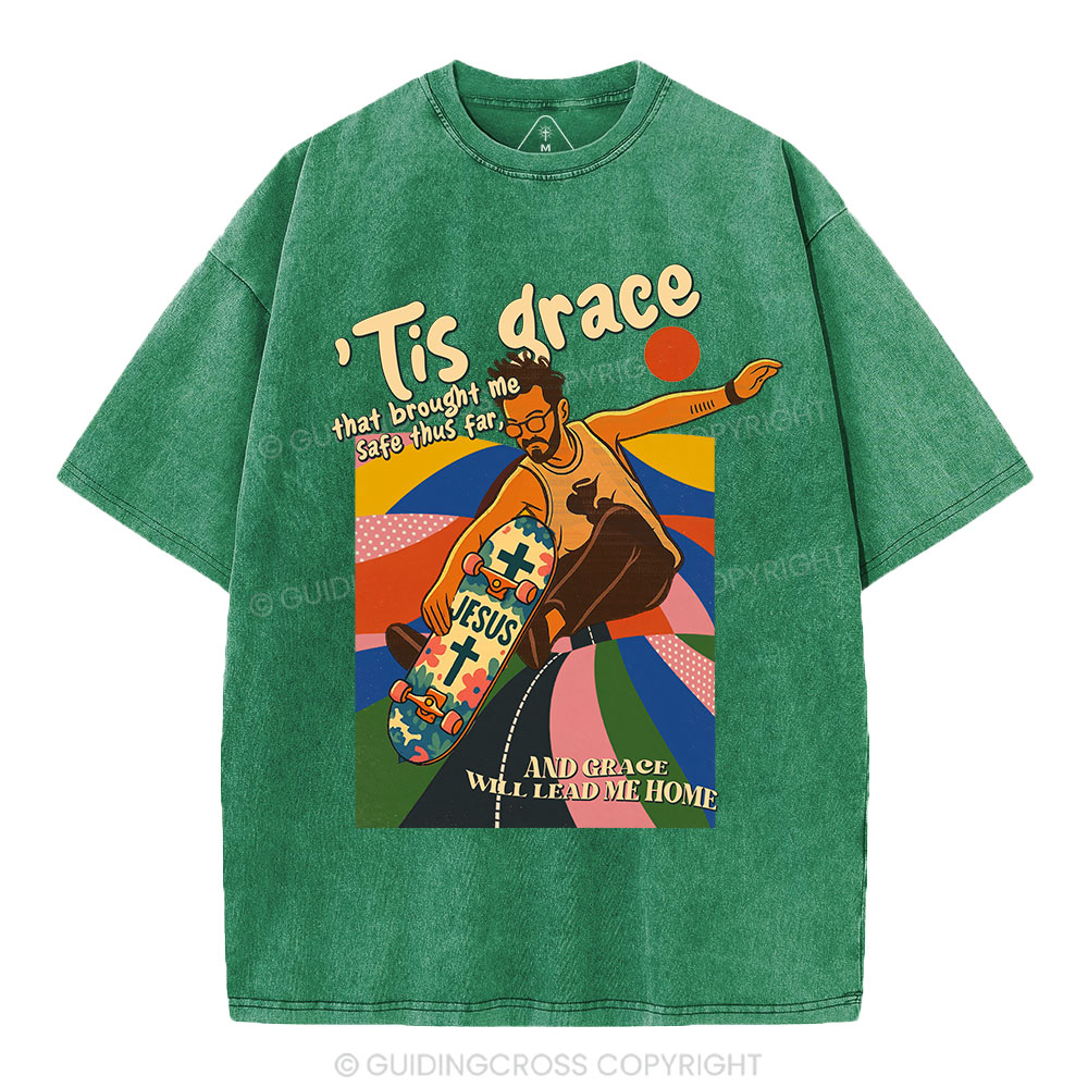 Jesus Lead Me Home Christian Washed T-Shirt