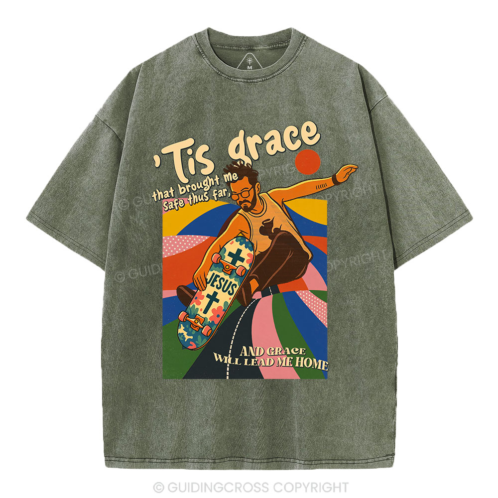 Jesus Lead Me Home Christian Washed T-Shirt