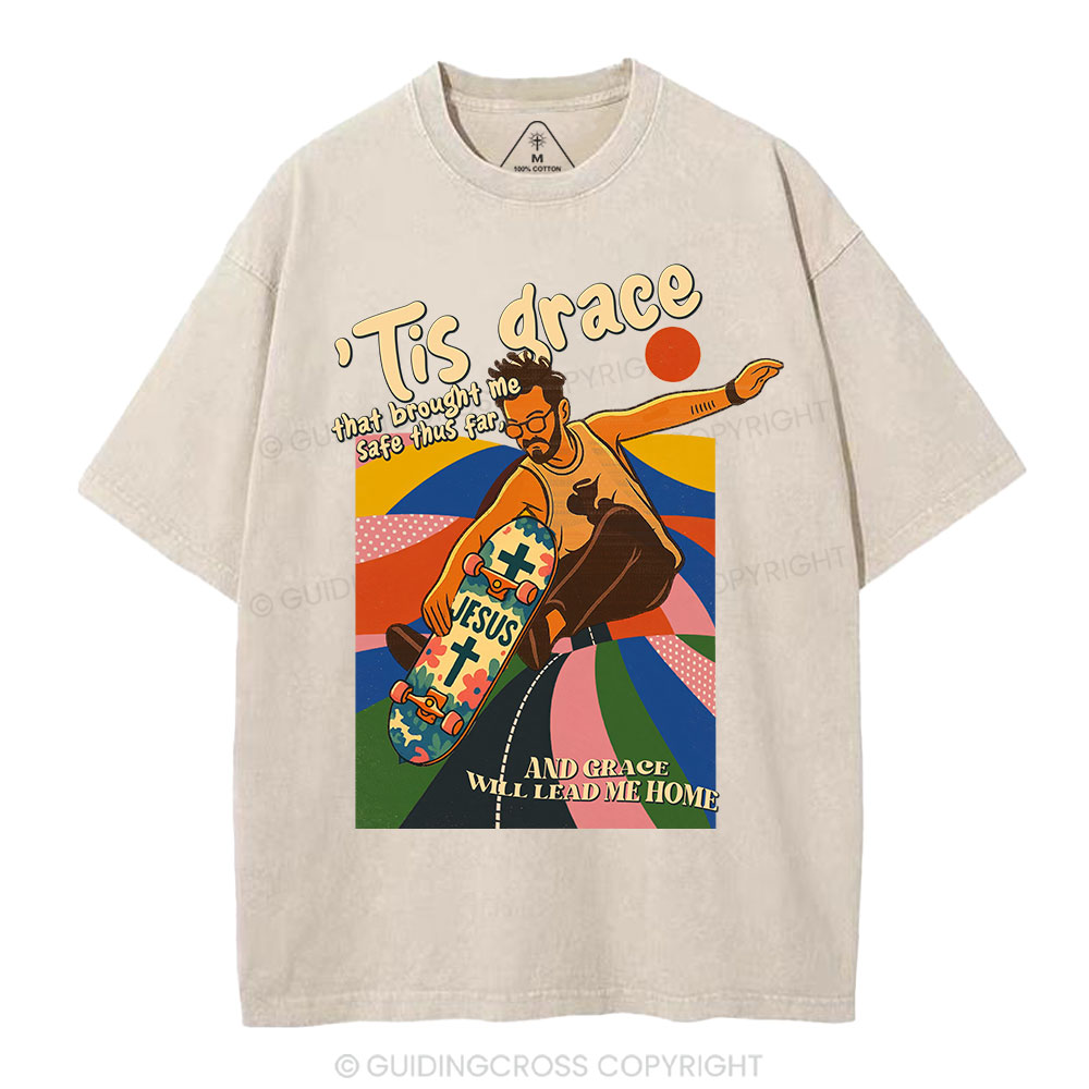 Jesus Lead Me Home Christian Washed T-Shirt