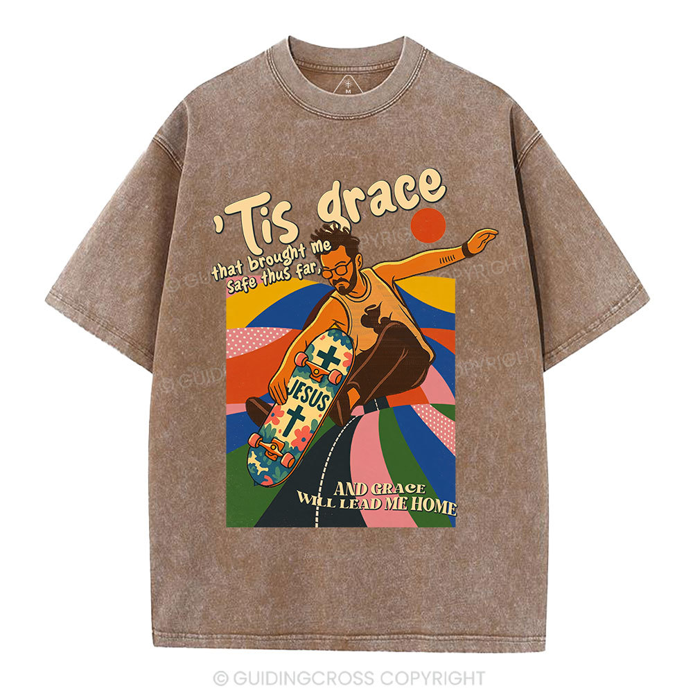 Jesus Lead Me Home Christian Washed T-Shirt