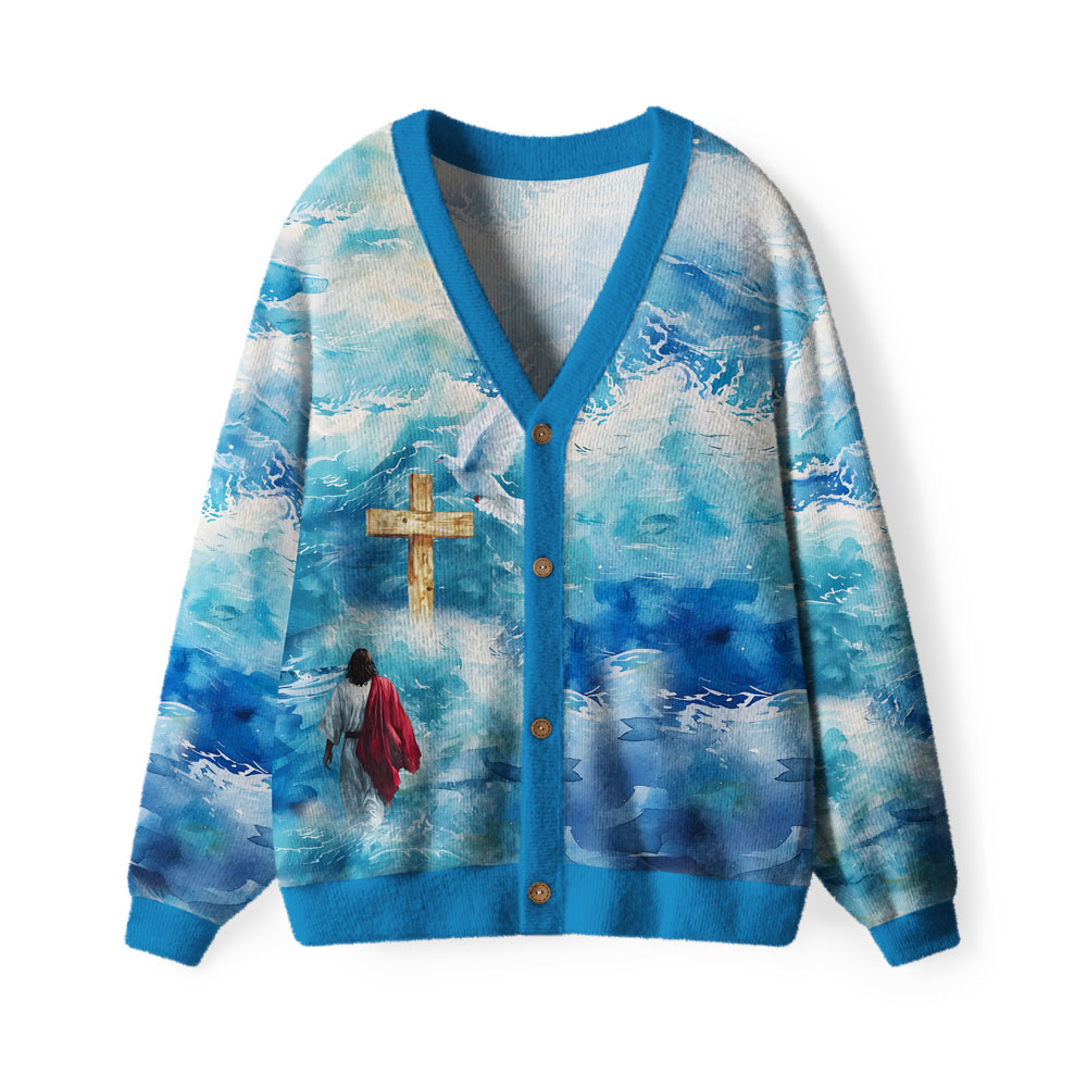 Jesus Lead Us Furry Christian Lightweight Cardigan