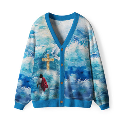 Jesus Lead Us Furry Christian Lightweight Cardigan