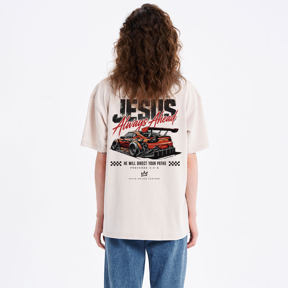 Jesus Leads The Way GC-Christian Washed T-Shirt