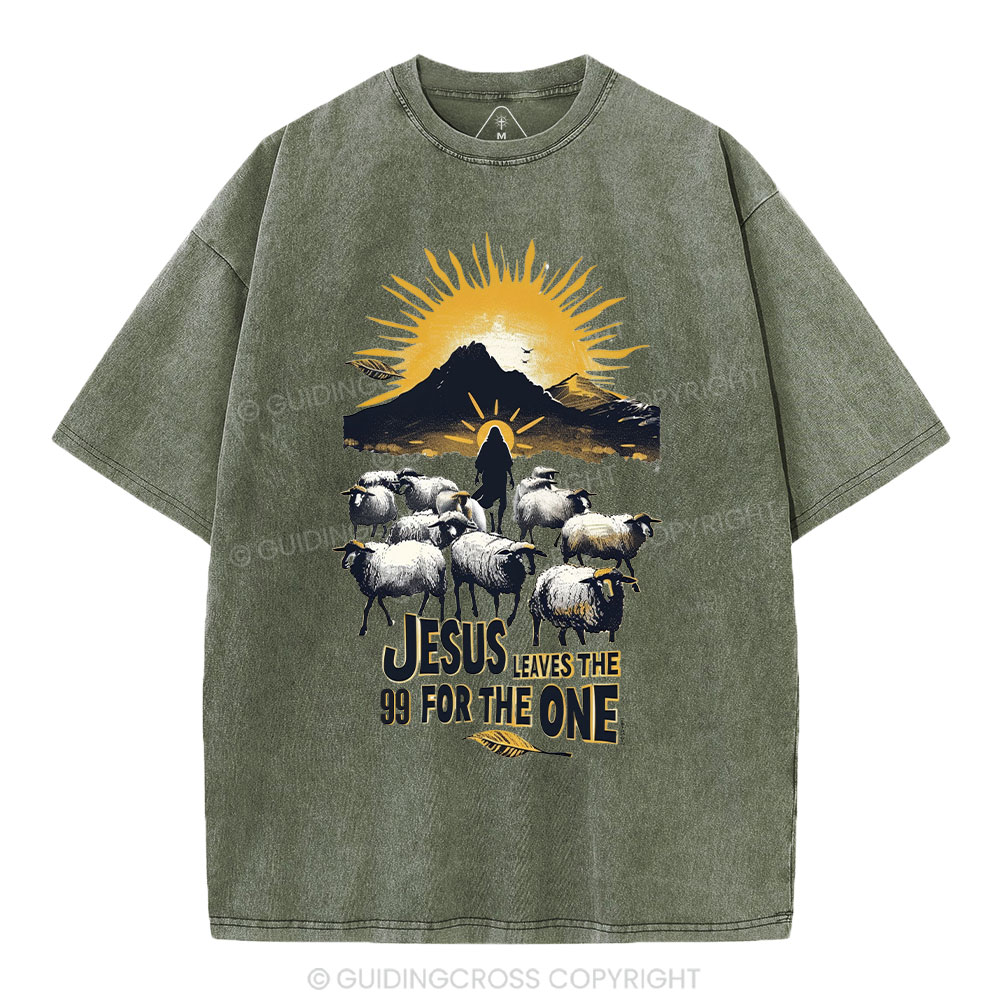 Jesus Leaves The 99 For The One Christian Washed T-Shirt
