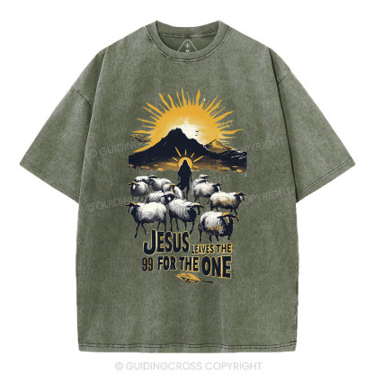 Jesus Leaves The 99 For The One Christian Washed T-Shirt