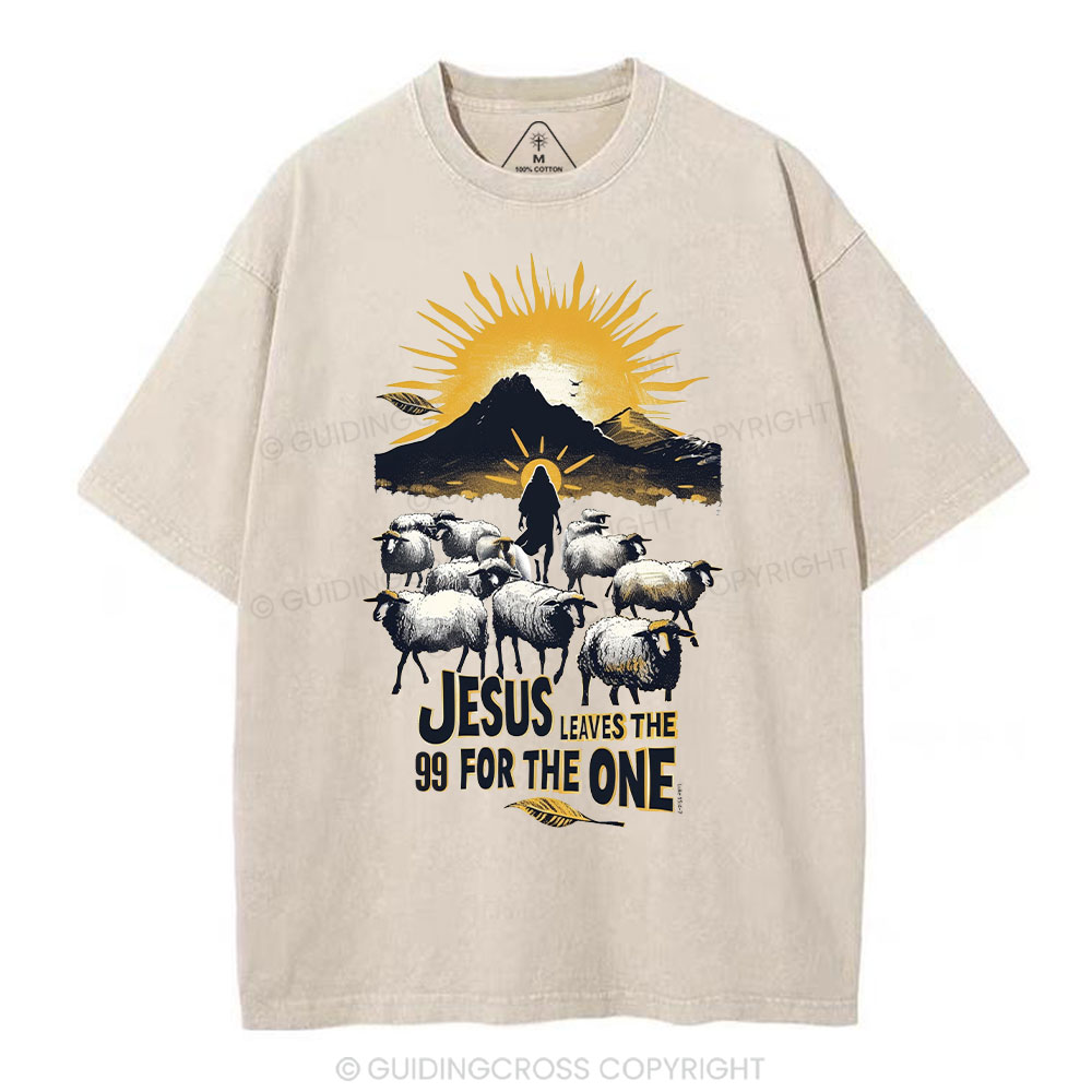 Jesus Leaves The 99 For The One Christian Washed T-Shirt