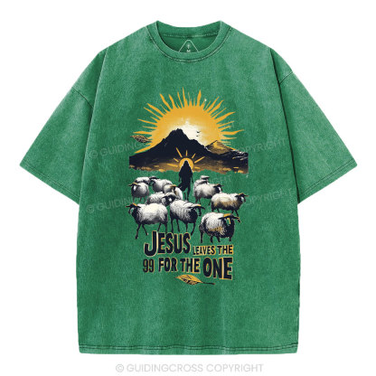 Jesus Leaves The 99 For The One Christian Washed T-Shirt