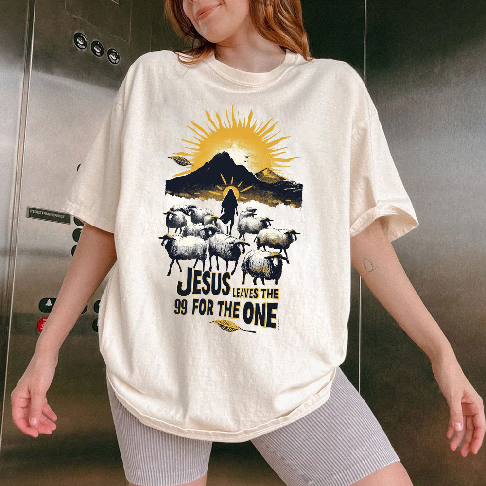 Jesus Leaves The 99 For The One Christian Washed T-Shirt
