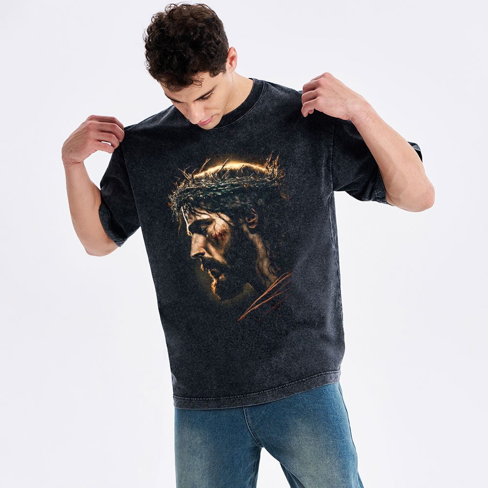 Jesus Light Of The World Christian Washed T-Shirt