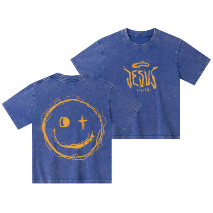 Jesus Lives Christian Kid Washed T-Shirt