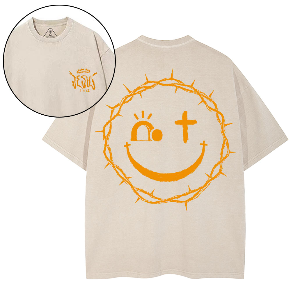 Jesus Lives Christian Washed T-Shirt 