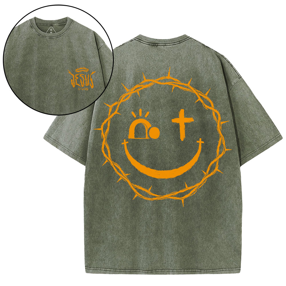 Jesus Lives Christian Washed T-Shirt 