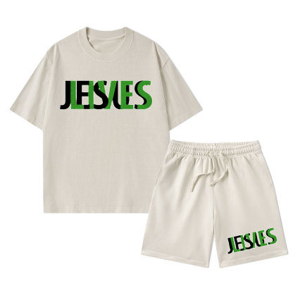 Jesus Lives Christian Washed T-Shirt & Shorts
