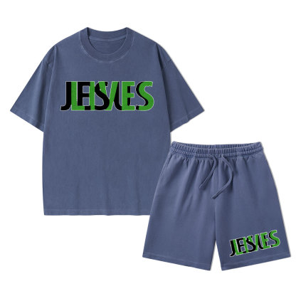 Jesus Lives Christian Washed T-Shirt & Shorts