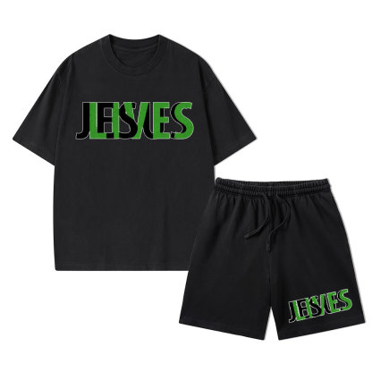 Jesus Lives Christian Washed T-Shirt & Shorts