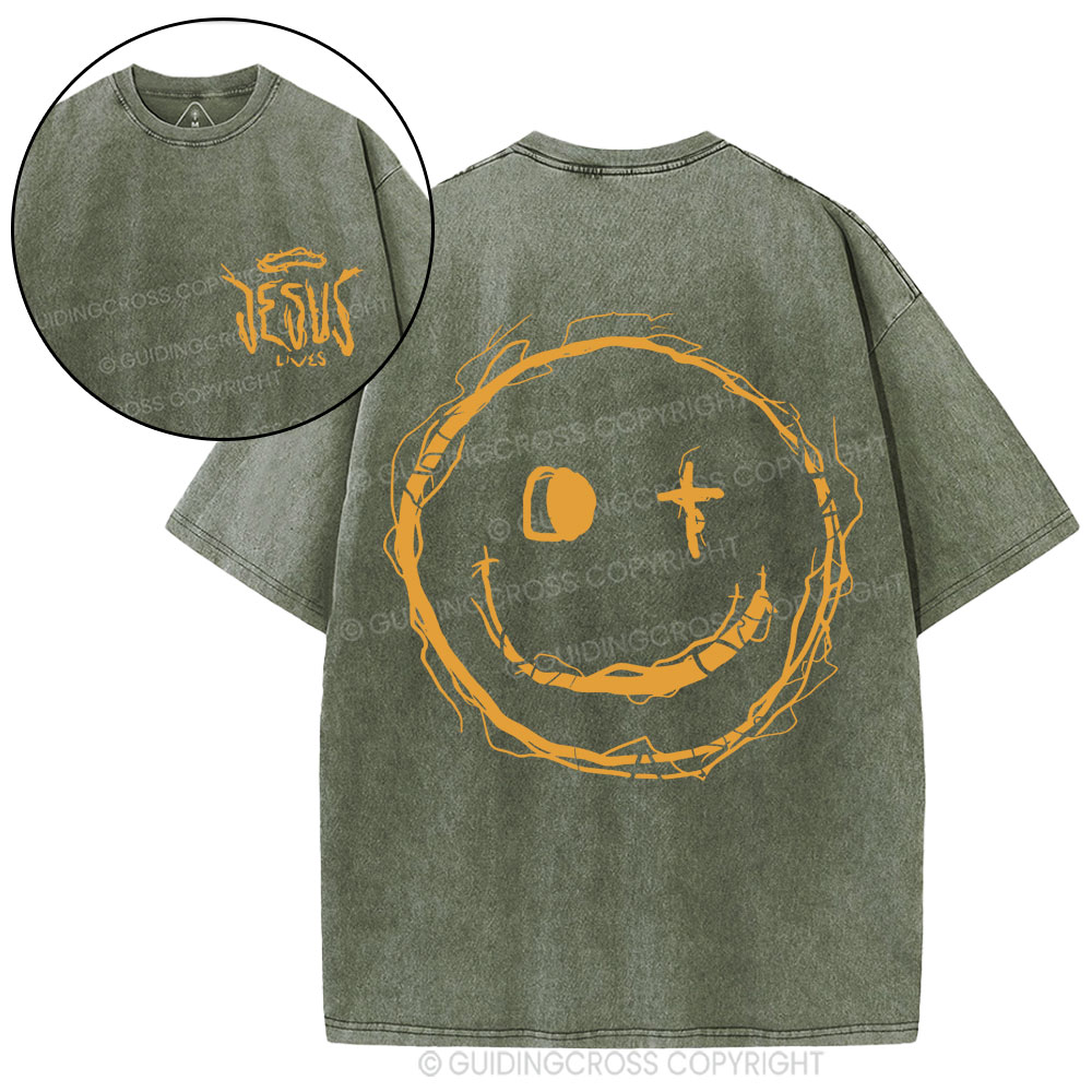Jesus Lives Christian Washed T-Shirt