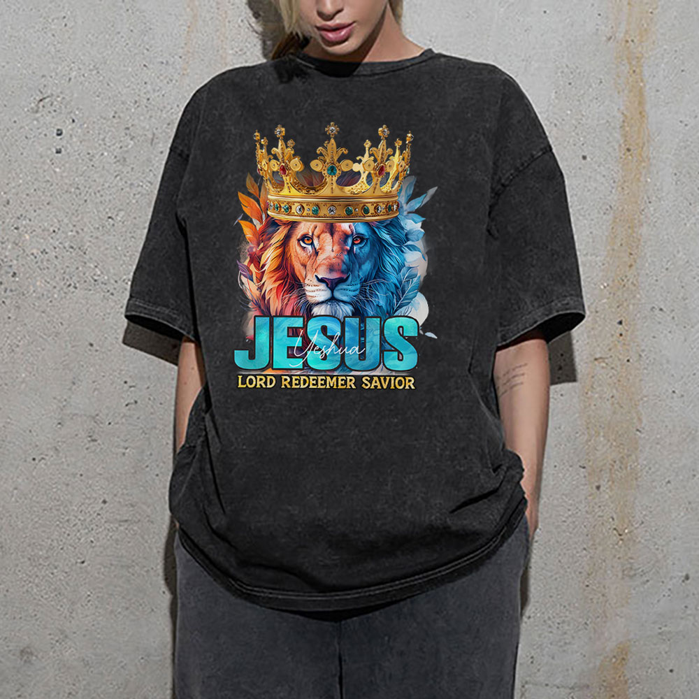 Jesus Lord Redeemer Savior Christian Washed T-Shirt