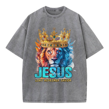 Jesus Lord Redeemer Savior Christian Washed T-Shirt