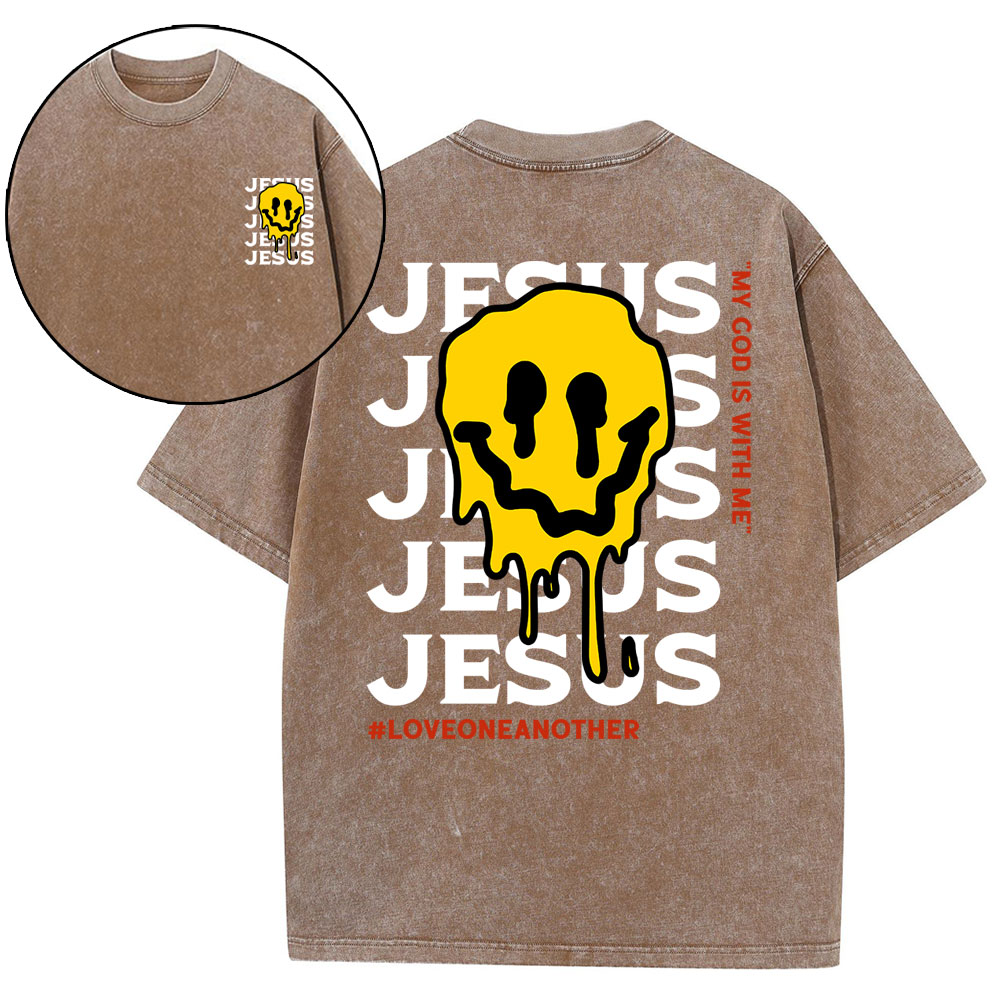 Jesus Love One Another Christian Washed T-Shirt