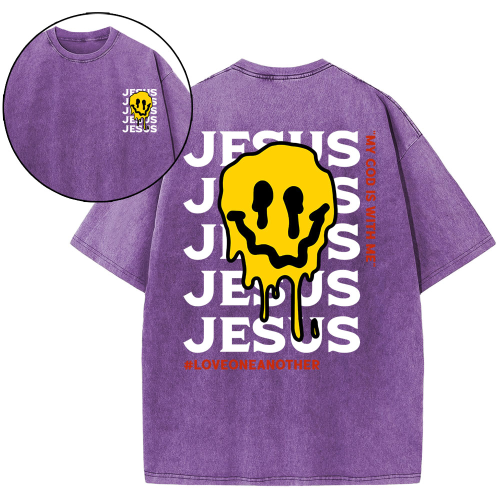 Jesus Love One Another Christian Washed T-Shirt